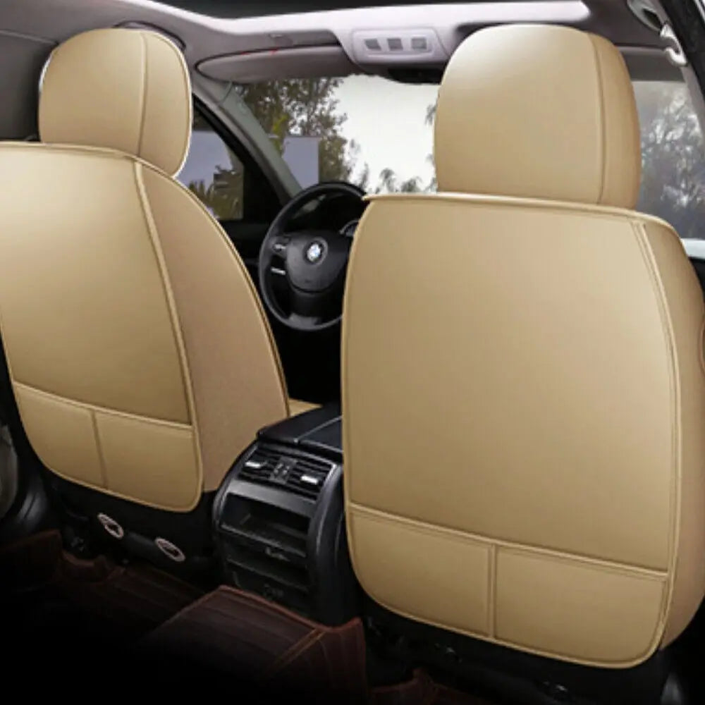 All Season Quited PU Leather Car Seat Cover Full Surrounded Seat Protector Waterproof Universal Fit Sedan Suv Pick-up Truck Seat
