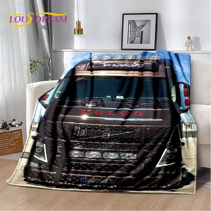 JY01HD Volvo Truck Lorry 3D Printing Soft Flannel Blankets,Throw Blanket Comfortable Blanket for Picnic Beds Sofa Home Bedroom@1