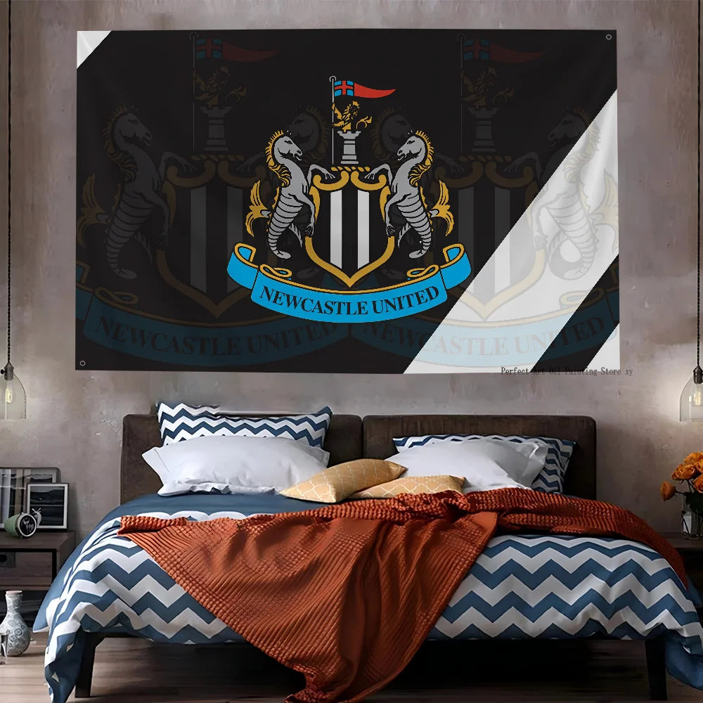 Football Club Flag Flags And Banners Four Hole Flag N-Newcastle U-United Polyester Outdoor Decor Room Aesthetic