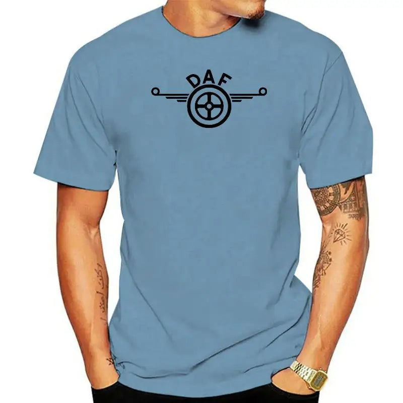 Mens Daf Logo Grey T-shirtSummer Fashion Tee Shirt Tops Clothing  Hgv Lf Tipper Trailer Box Truck