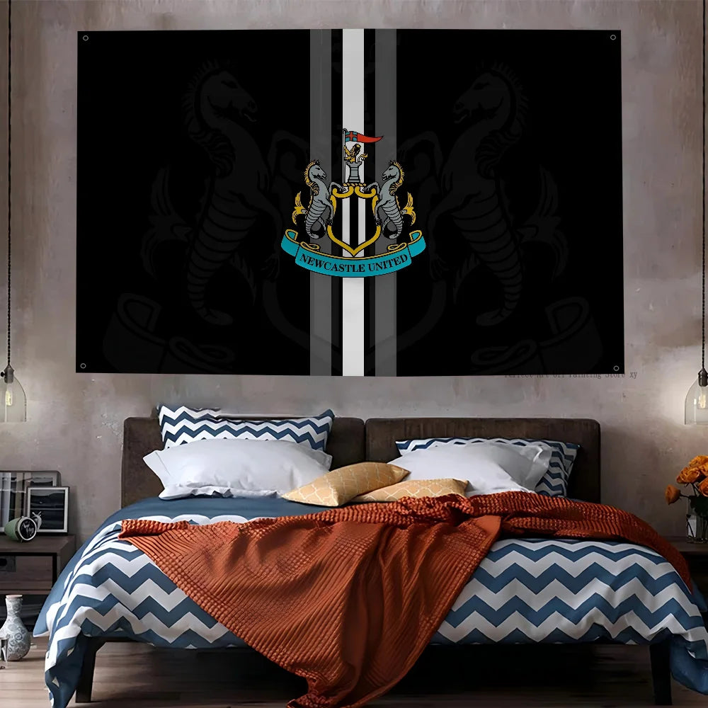 Football Club Flag Flags And Banners Four Hole Flag N-Newcastle U-United Polyester Outdoor Decor Room Aesthetic