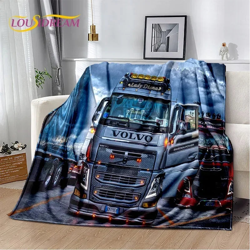 JY01HD Volvo Truck Lorry 3D Printing Soft Flannel Blankets,Throw Blanket Comfortable Blanket for Picnic Beds Sofa Home Bedroom@1