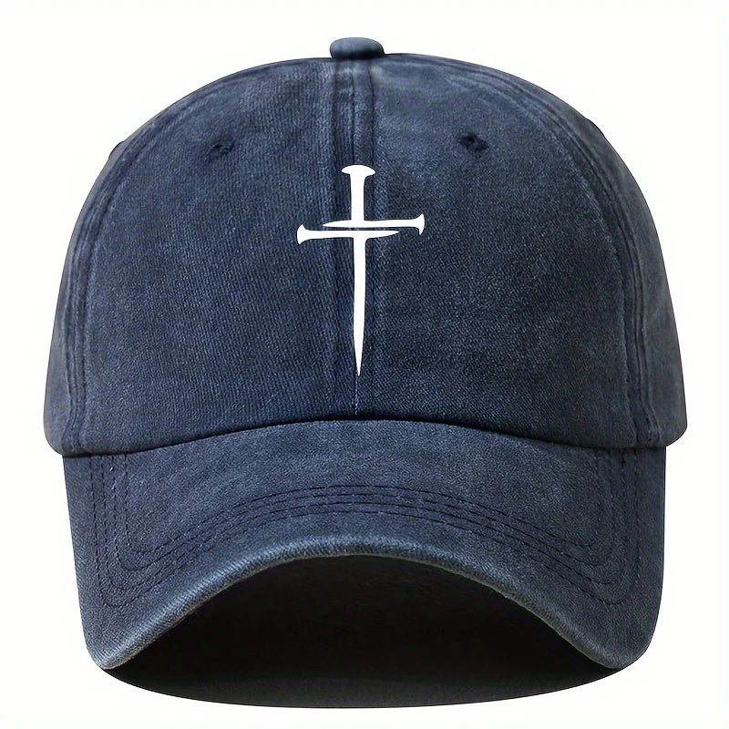Retro washed cross baseball cap with adjustable outdoor activity and party fashion hat, whiteboard truck driver hat