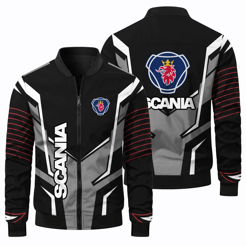 New SCANIA Men's Jacket Fashion Truck Logo Oversized Pilot Jacket Casual Outdoor Sports Cycling Motorcycle Jacket Men's Clothing