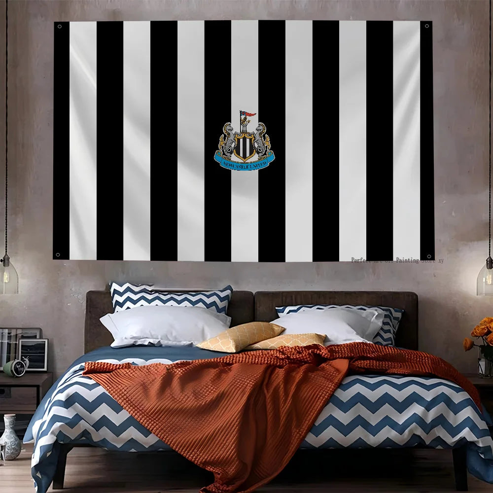 Football Club Flag Flags And Banners Four Hole Flag N-Newcastle U-United Polyester Outdoor Decor Room Aesthetic