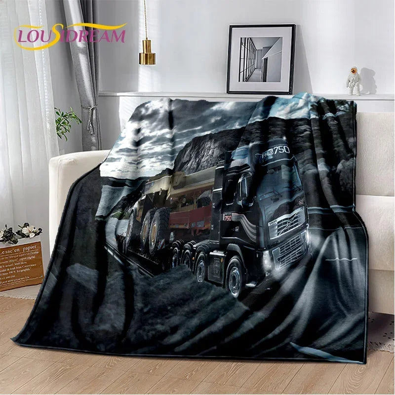 JY01HD Volvo Truck Lorry 3D Printing Soft Flannel Blankets,Throw Blanket Comfortable Blanket for Picnic Beds Sofa Home Bedroom@1