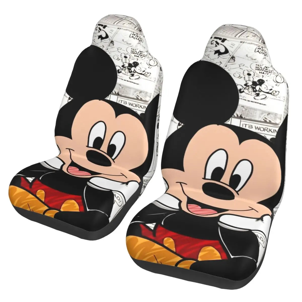 Kawaii Minnie Mouse Cartoon 2 Front Car Seat Covers for Cars Truck Sedan SUV Durable Automotive Seats Cover