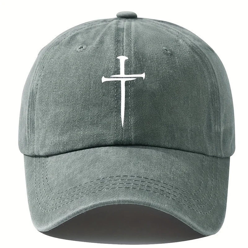 Retro washed cross baseball cap with adjustable outdoor activity and party fashion hat, whiteboard truck driver hat