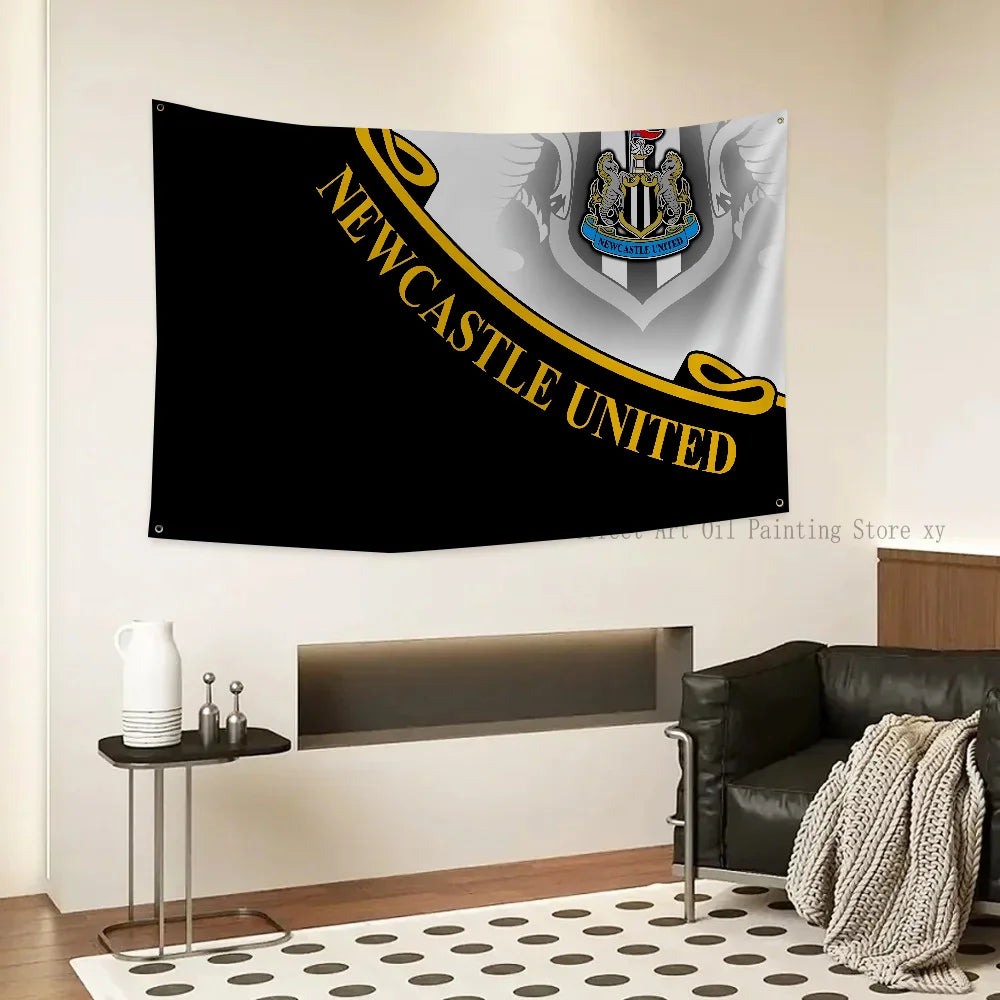 Football Club Flag Flags And Banners Four Hole Flag N-Newcastle U-United Polyester Outdoor Decor Room Aesthetic