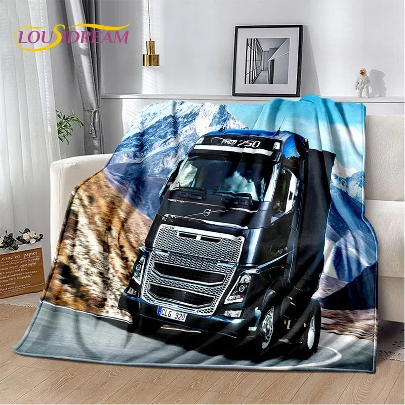 JY01HD Volvo Truck Lorry 3D Printing Soft Flannel Blankets,Throw Blanket Comfortable Blanket for Picnic Beds Sofa Home Bedroom@1