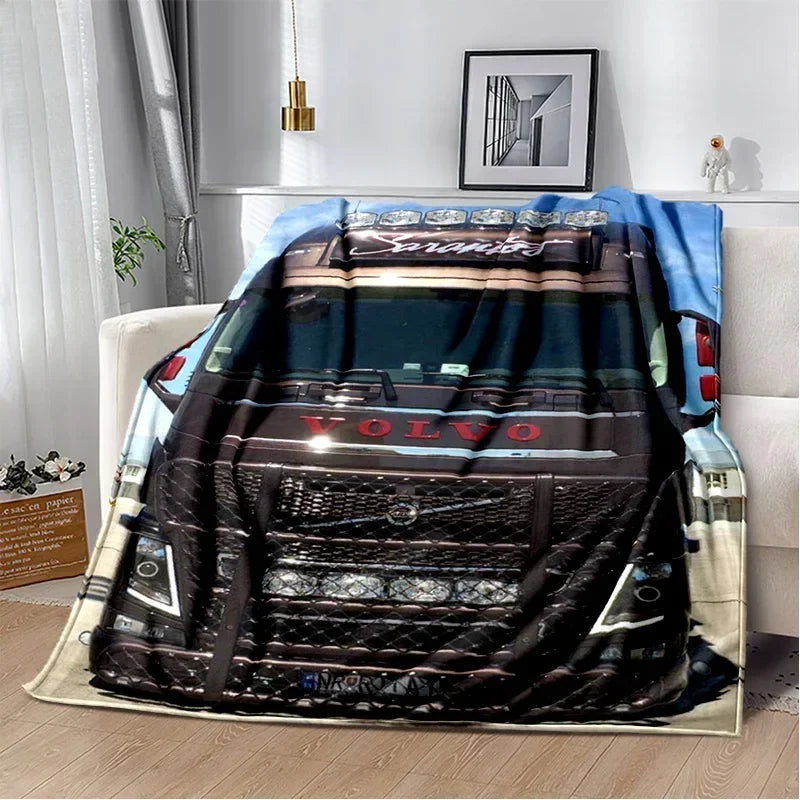 JY01HD Volvo Truck Lorry 3D Printing Soft Flannel Blankets,Throw Blanket Comfortable Blanket for Picnic Beds Sofa Home Bedroom@1