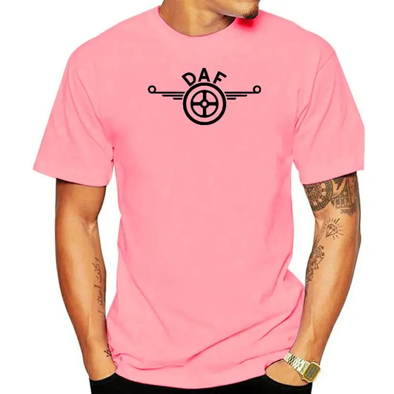 Mens Daf Logo Grey T-shirtSummer Fashion Tee Shirt Tops Clothing  Hgv Lf Tipper Trailer Box Truck