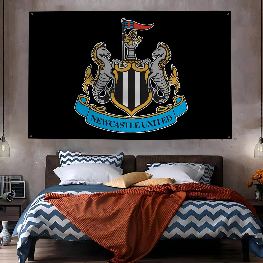 Football Club Flag Flags And Banners Four Hole Flag N-Newcastle U-United Polyester Outdoor Decor Room Aesthetic