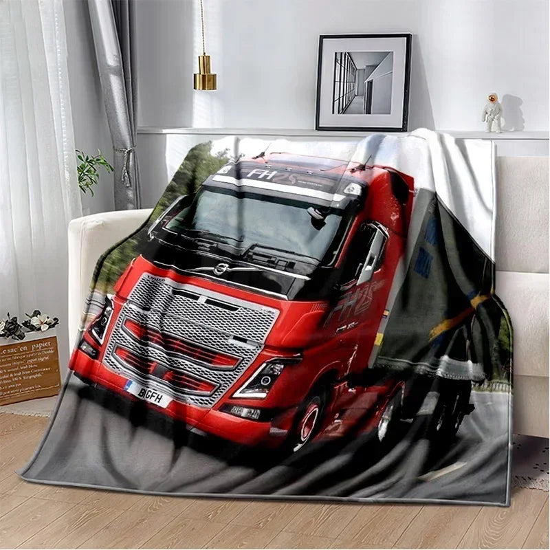 JY01HD Volvo Truck Lorry 3D Printing Soft Flannel Blankets,Throw Blanket Comfortable Blanket for Picnic Beds Sofa Home Bedroom@1