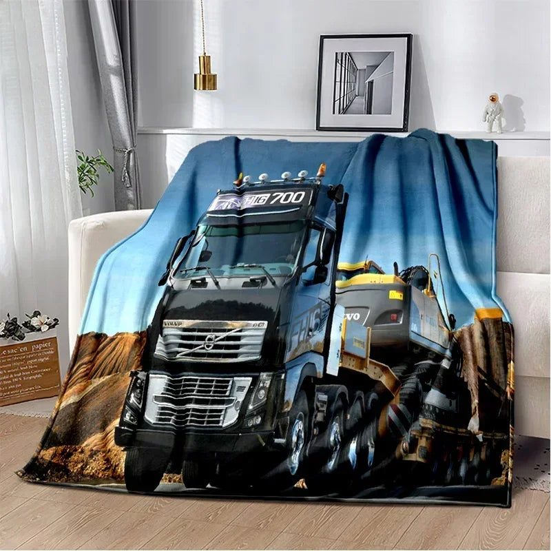 JY01HD Volvo Truck Lorry 3D Printing Soft Flannel Blankets,Throw Blanket Comfortable Blanket for Picnic Beds Sofa Home Bedroom@1