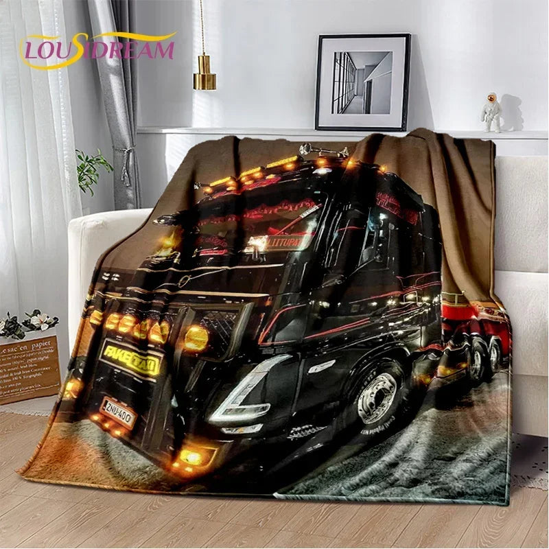 JY01HD Volvo Truck Lorry 3D Printing Soft Flannel Blankets,Throw Blanket Comfortable Blanket for Picnic Beds Sofa Home Bedroom@1