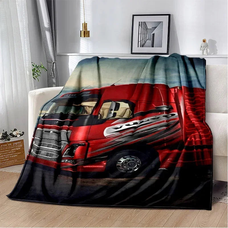 JY01HD Volvo Truck Lorry 3D Printing Soft Flannel Blankets,Throw Blanket Comfortable Blanket for Picnic Beds Sofa Home Bedroom@1