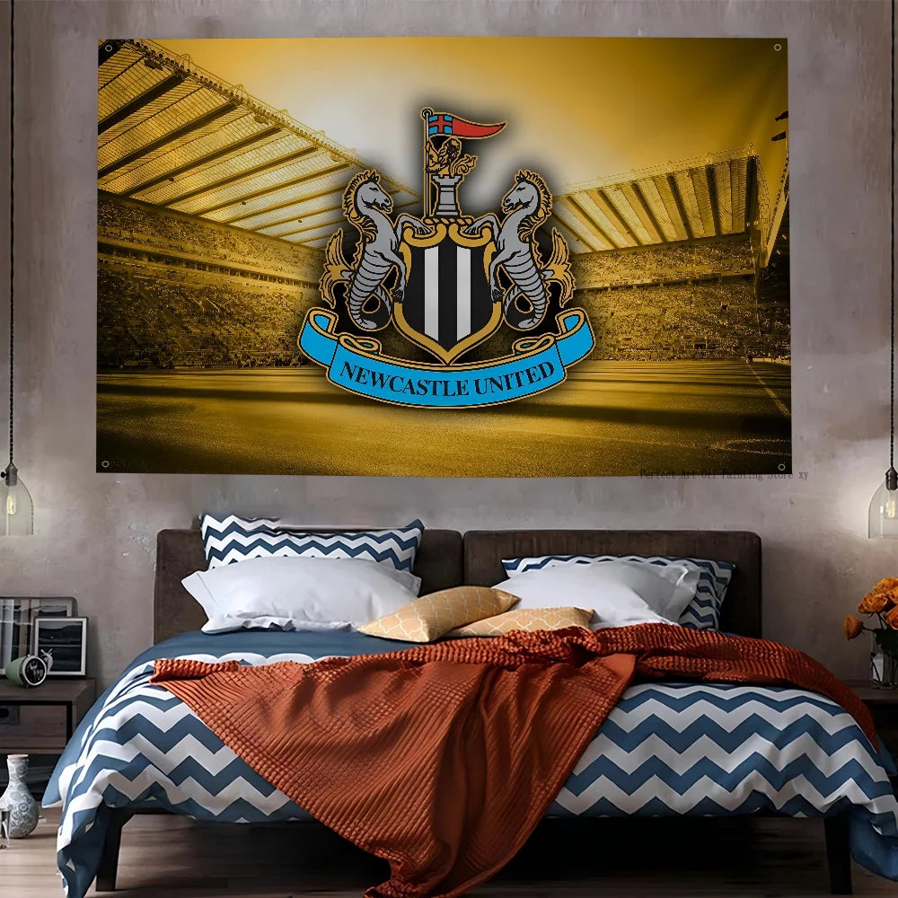 Football Club Flag Flags And Banners Four Hole Flag N-Newcastle U-United Polyester Outdoor Decor Room Aesthetic