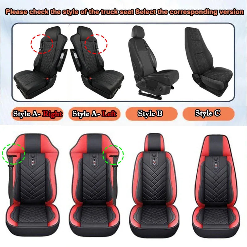 BIg Truck Lorry Bus Auto Seat Cushion Cover Leather Seat Cover All Inclusive for SITRAK SCANIA Volvo Benz Renault DAF IVECO Hino