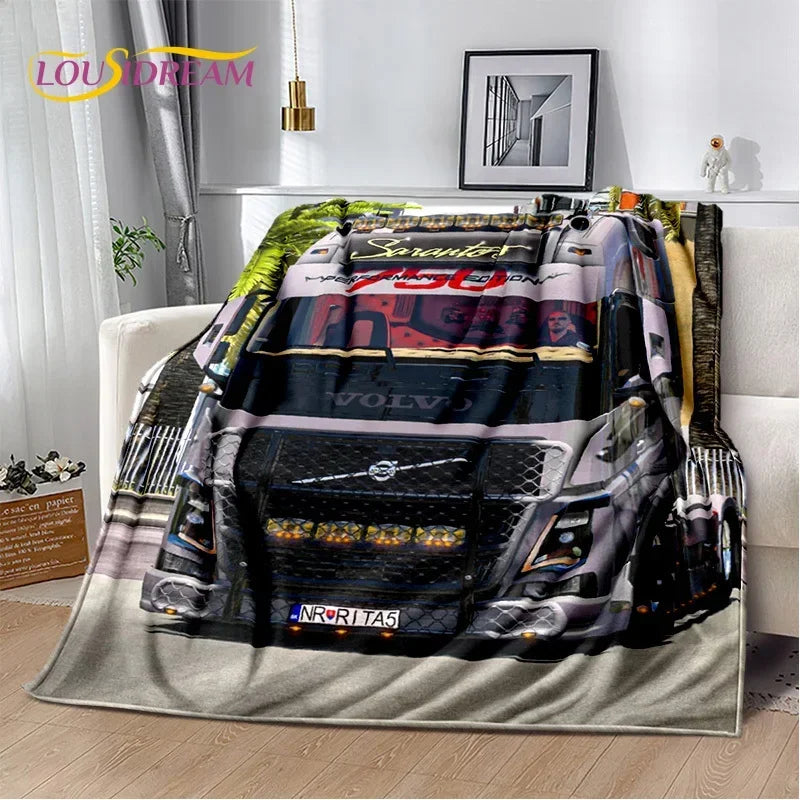 JY01HD Volvo Truck Lorry 3D Printing Soft Flannel Blankets,Throw Blanket Comfortable Blanket for Picnic Beds Sofa Home Bedroom@1