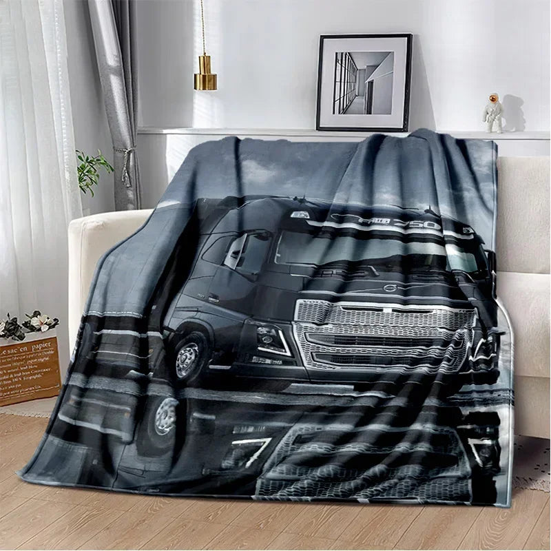 JY01HD Volvo Truck Lorry 3D Printing Soft Flannel Blankets,Throw Blanket Comfortable Blanket for Picnic Beds Sofa Home Bedroom@1