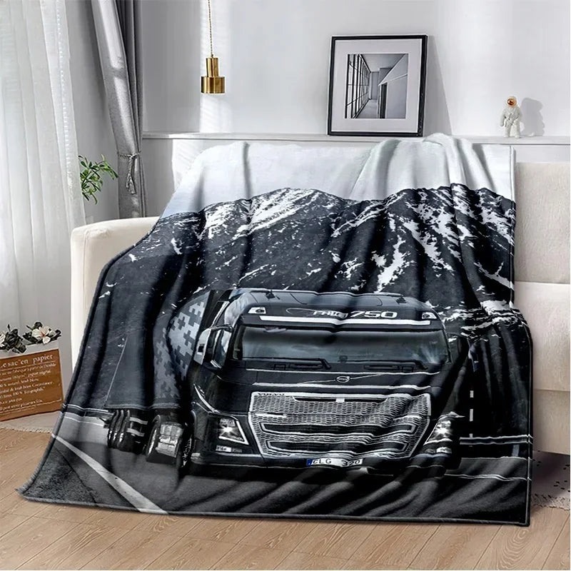 JY01HD Volvo Truck Lorry 3D Printing Soft Flannel Blankets,Throw Blanket Comfortable Blanket for Picnic Beds Sofa Home Bedroom@1