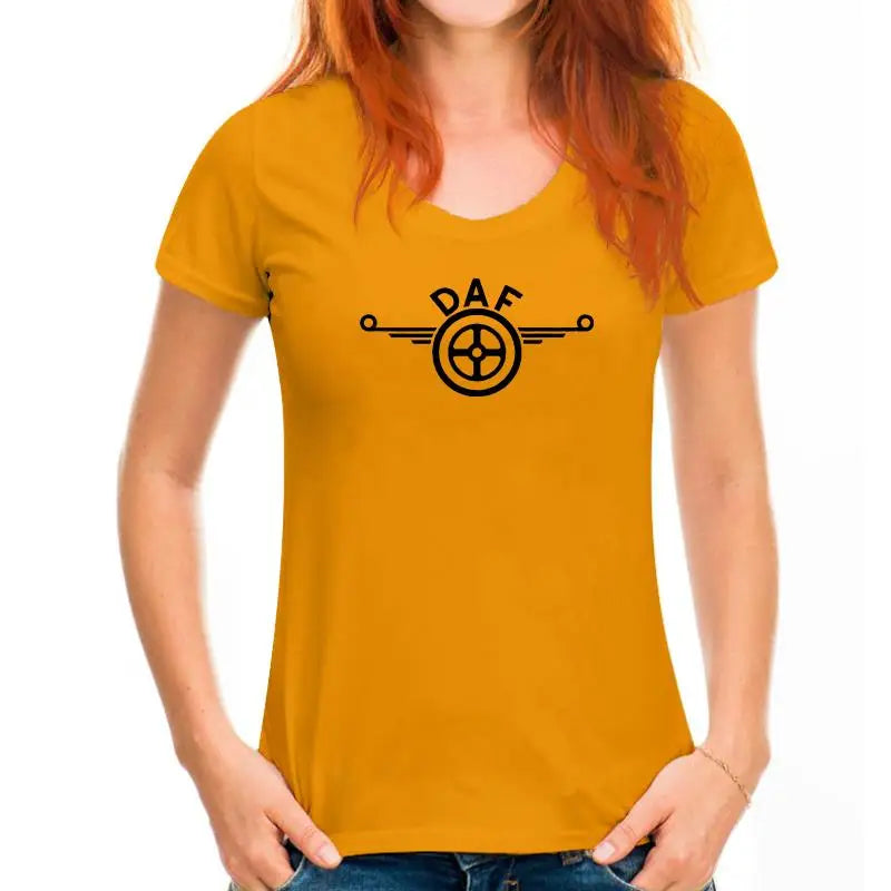 Mens Daf Logo Grey T-shirtSummer Fashion Tee Shirt Tops Clothing  Hgv Lf Tipper Trailer Box Truck