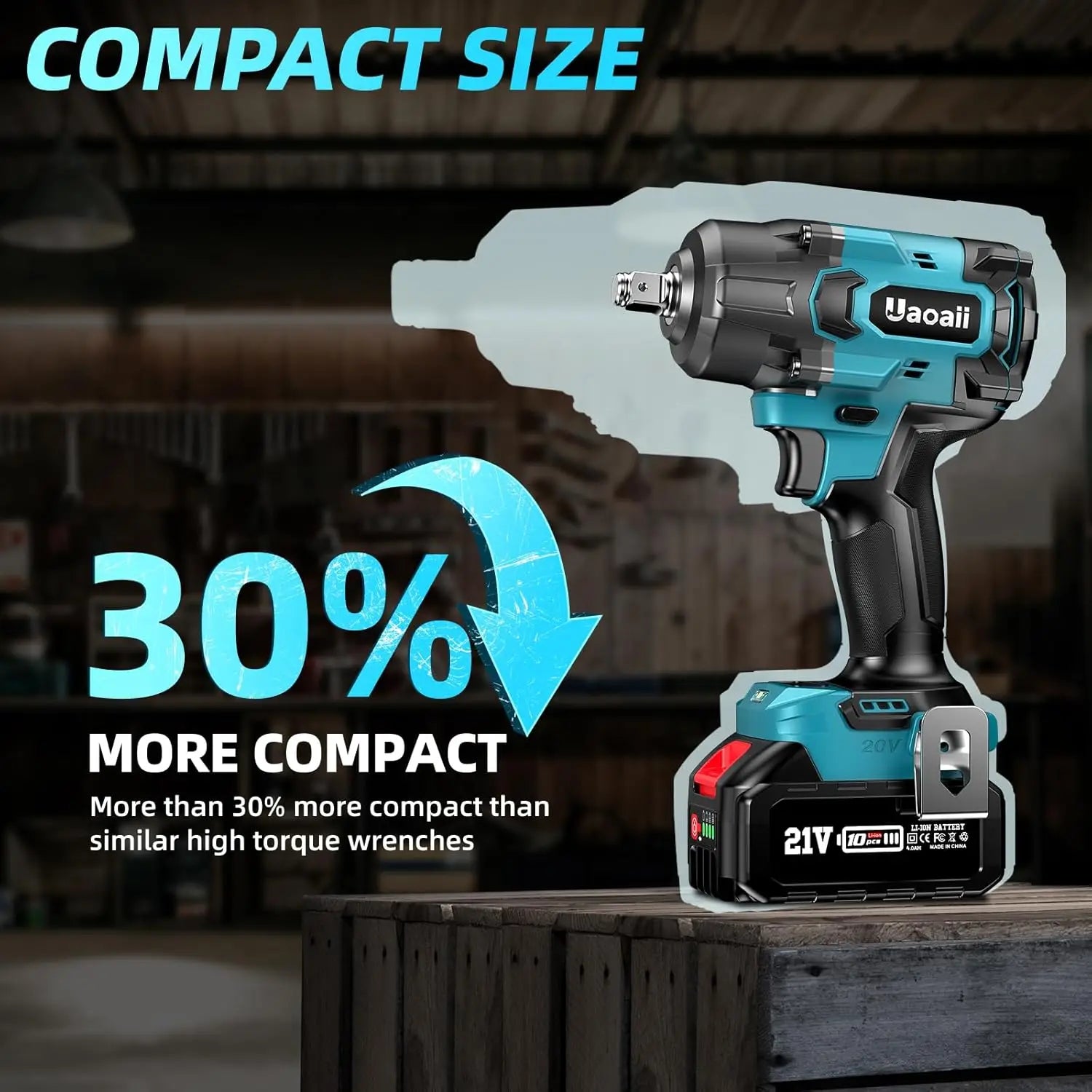 Uaoaii Brushless Cordless Impact Wrench 1000N.m 1/2 Electric Wrench Compatible With Makita Battery Truck Repair Torque Wrench
