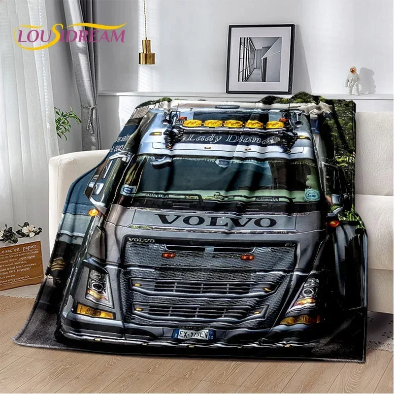 JY01HD Volvo Truck Lorry 3D Printing Soft Flannel Blankets,Throw Blanket Comfortable Blanket for Picnic Beds Sofa Home Bedroom@1