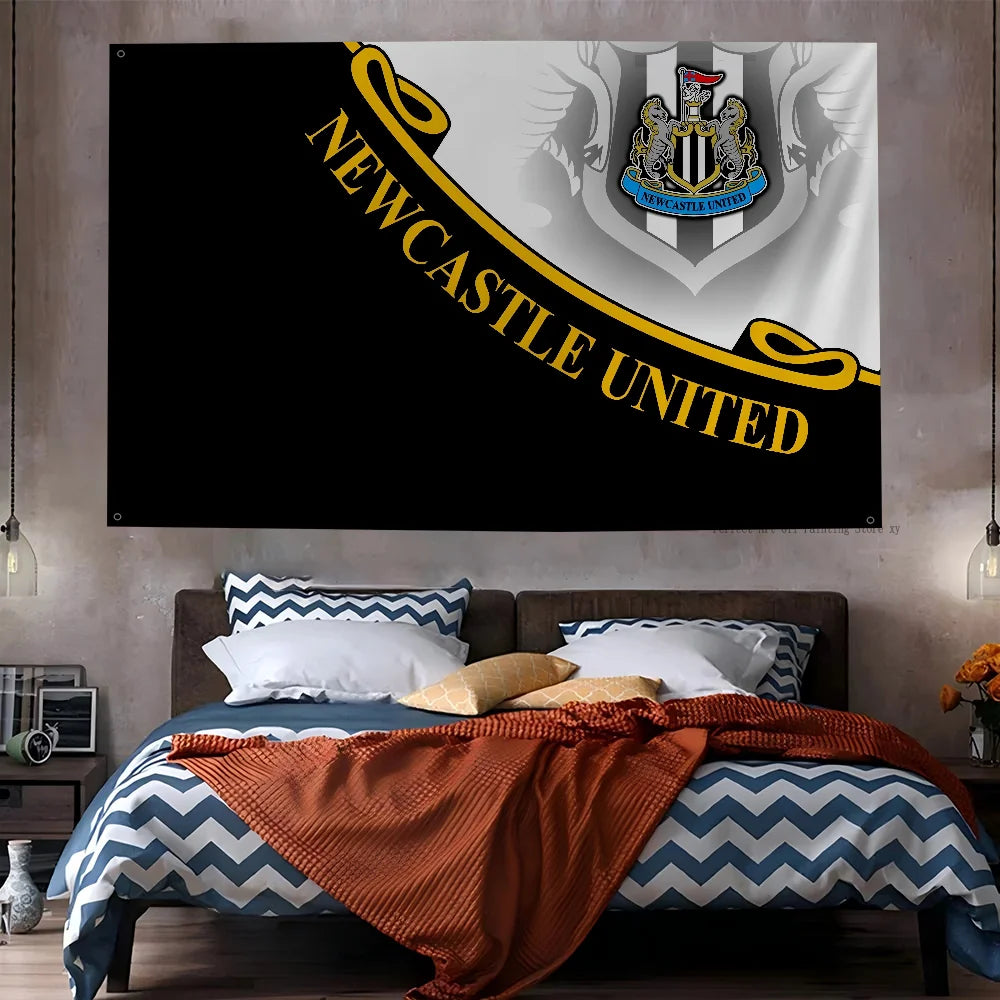 Football Club Flag Flags And Banners Four Hole Flag N-Newcastle U-United Polyester Outdoor Decor Room Aesthetic