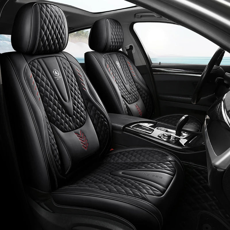 Nappa Car Seat Covers Breathable Waterproof Faux Leather Auto Cover for Cars SUV Truck Sedan,Universal Full Seat Blue +White