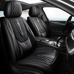 Nappa Car Seat Covers Breathable Waterproof Faux Leather Auto Cover for Cars SUV Truck Sedan,Universal Full Seat Blue +White