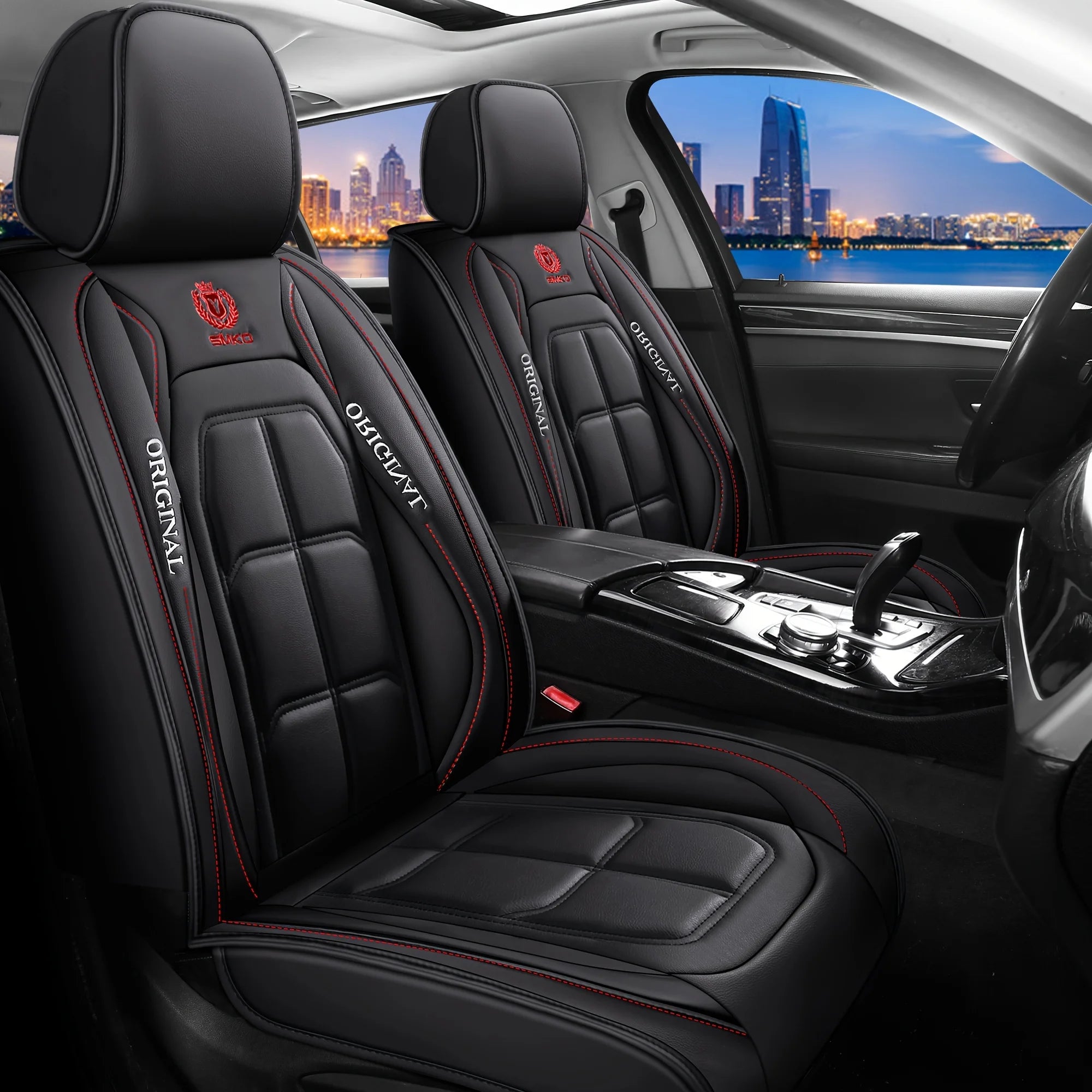 1/2PCS Universal PU Leather Set Car Seat Covers Full Surround Protection Easy Installation & Maintenance Front Car Seat Covers
