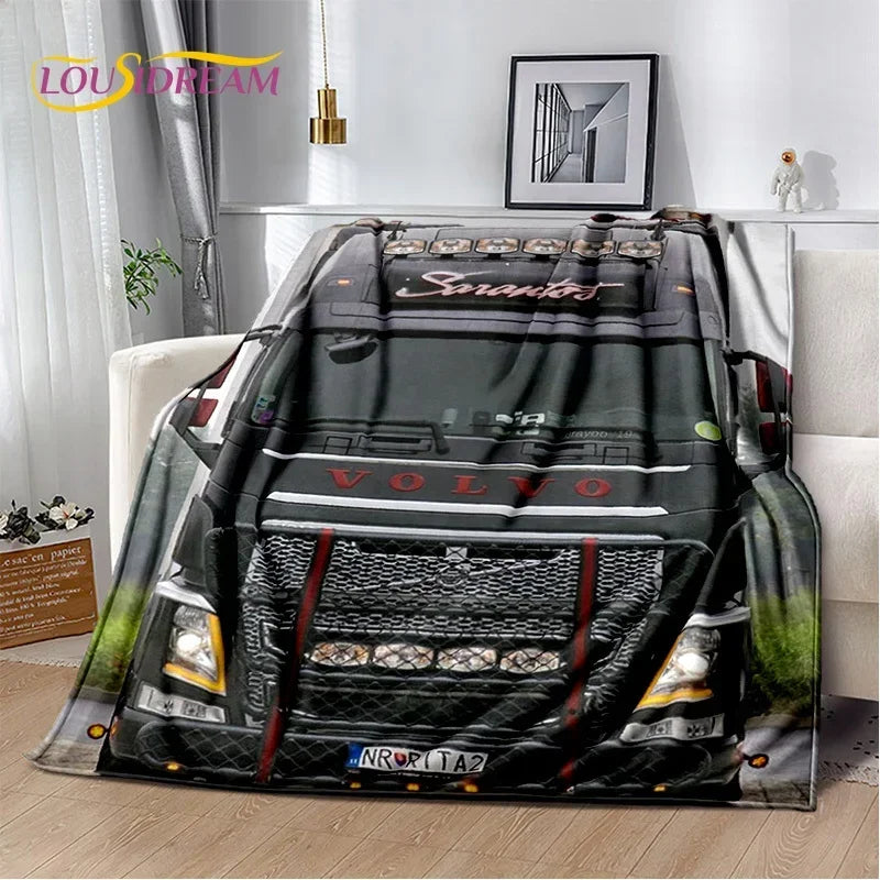 JY01HD Volvo Truck Lorry 3D Printing Soft Flannel Blankets,Throw Blanket Comfortable Blanket for Picnic Beds Sofa Home Bedroom@1