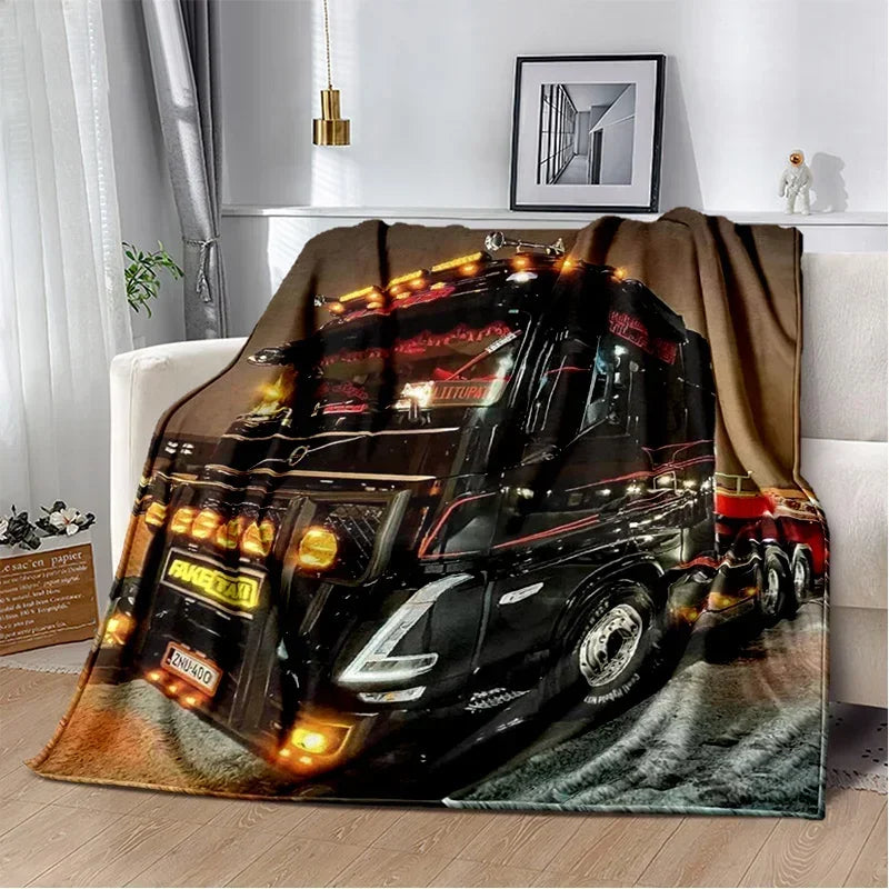 JY01HD Volvo Truck Lorry 3D Printing Soft Flannel Blankets,Throw Blanket Comfortable Blanket for Picnic Beds Sofa Home Bedroom@1