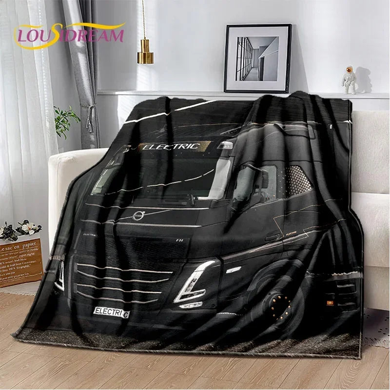JY01HD Volvo Truck Lorry 3D Printing Soft Flannel Blankets,Throw Blanket Comfortable Blanket for Picnic Beds Sofa Home Bedroom@1