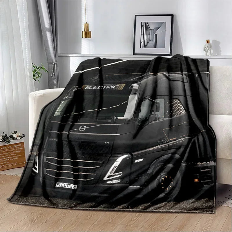 JY01HD Volvo Truck Lorry 3D Printing Soft Flannel Blankets,Throw Blanket Comfortable Blanket for Picnic Beds Sofa Home Bedroom@1