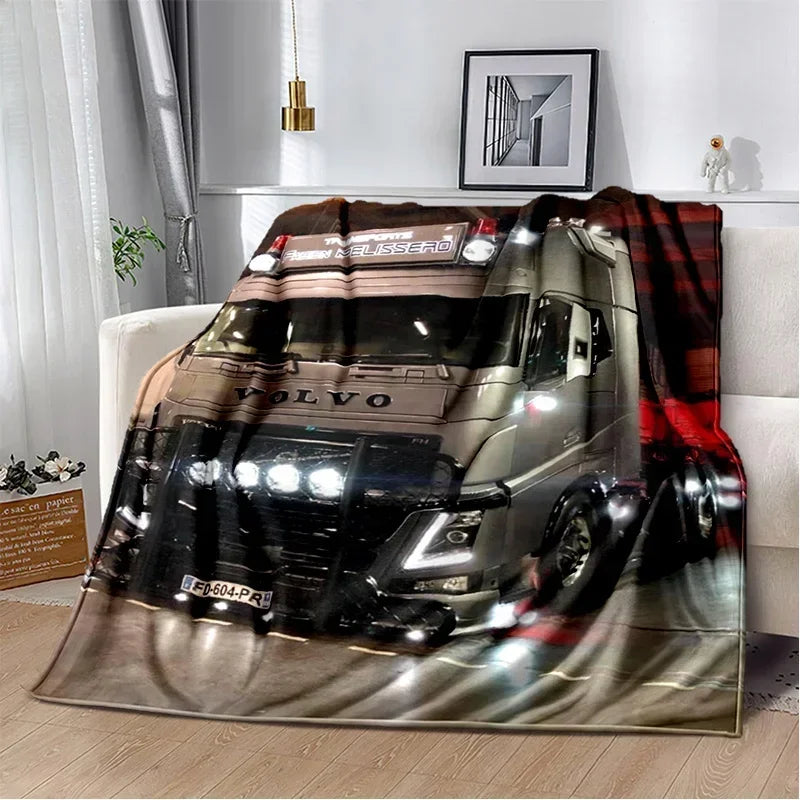 JY01HD Volvo Truck Lorry 3D Printing Soft Flannel Blankets,Throw Blanket Comfortable Blanket for Picnic Beds Sofa Home Bedroom@1