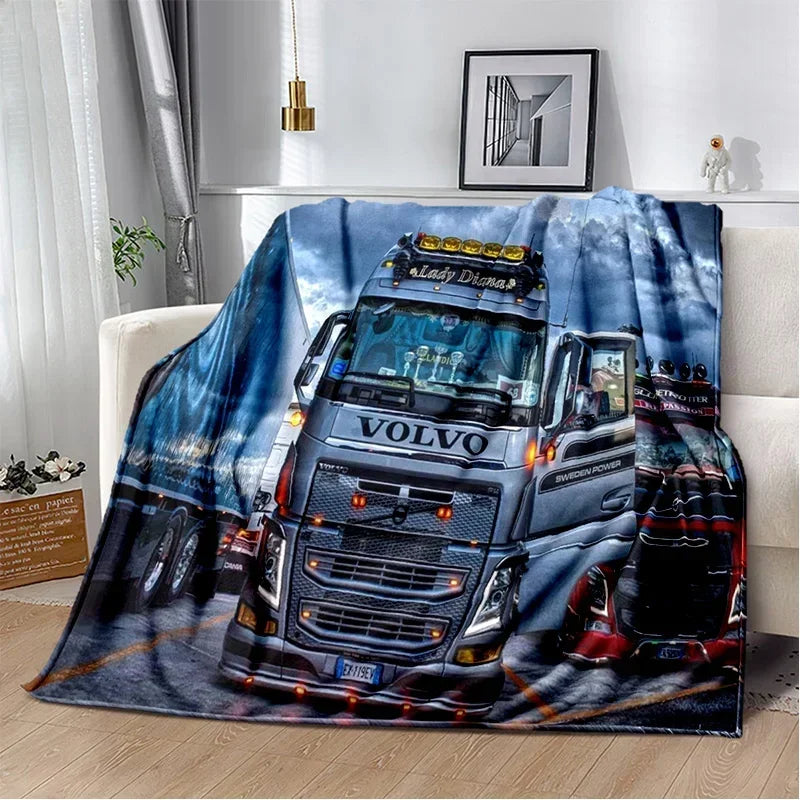 JY01HD Volvo Truck Lorry 3D Printing Soft Flannel Blankets,Throw Blanket Comfortable Blanket for Picnic Beds Sofa Home Bedroom@1