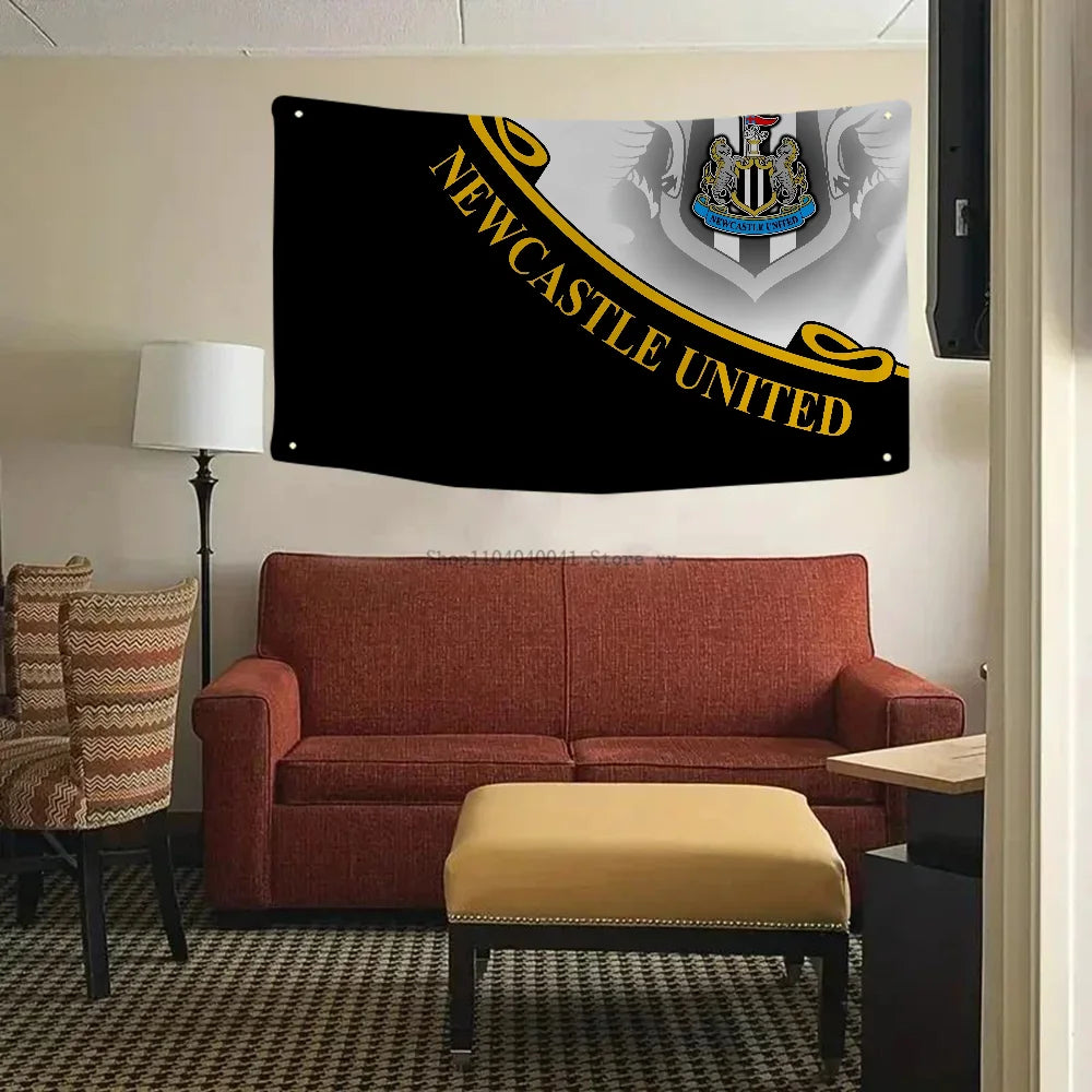 Football Club Flag Flags And Banners Four Hole Flag N-Newcastle U-United Polyester Outdoor Decor Room Aesthetic