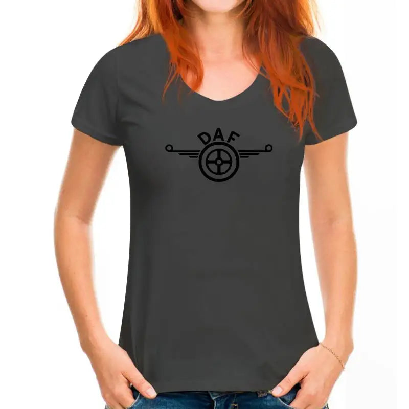 Mens Daf Logo Grey T-shirtSummer Fashion Tee Shirt Tops Clothing  Hgv Lf Tipper Trailer Box Truck