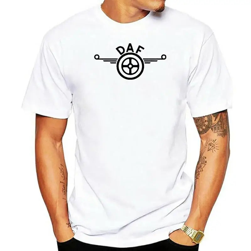 Mens Daf Logo Grey T-shirtSummer Fashion Tee Shirt Tops Clothing  Hgv Lf Tipper Trailer Box Truck