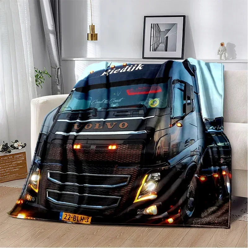 JY01HD Volvo Truck Lorry 3D Printing Soft Flannel Blankets,Throw Blanket Comfortable Blanket for Picnic Beds Sofa Home Bedroom@1