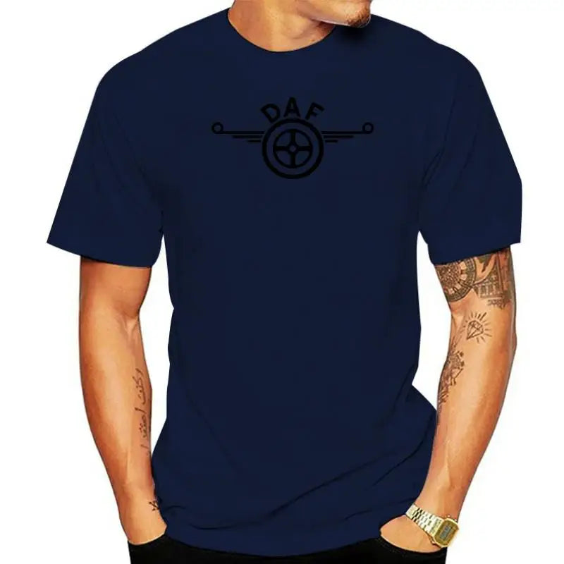 Mens Daf Logo Grey T-shirtSummer Fashion Tee Shirt Tops Clothing  Hgv Lf Tipper Trailer Box Truck