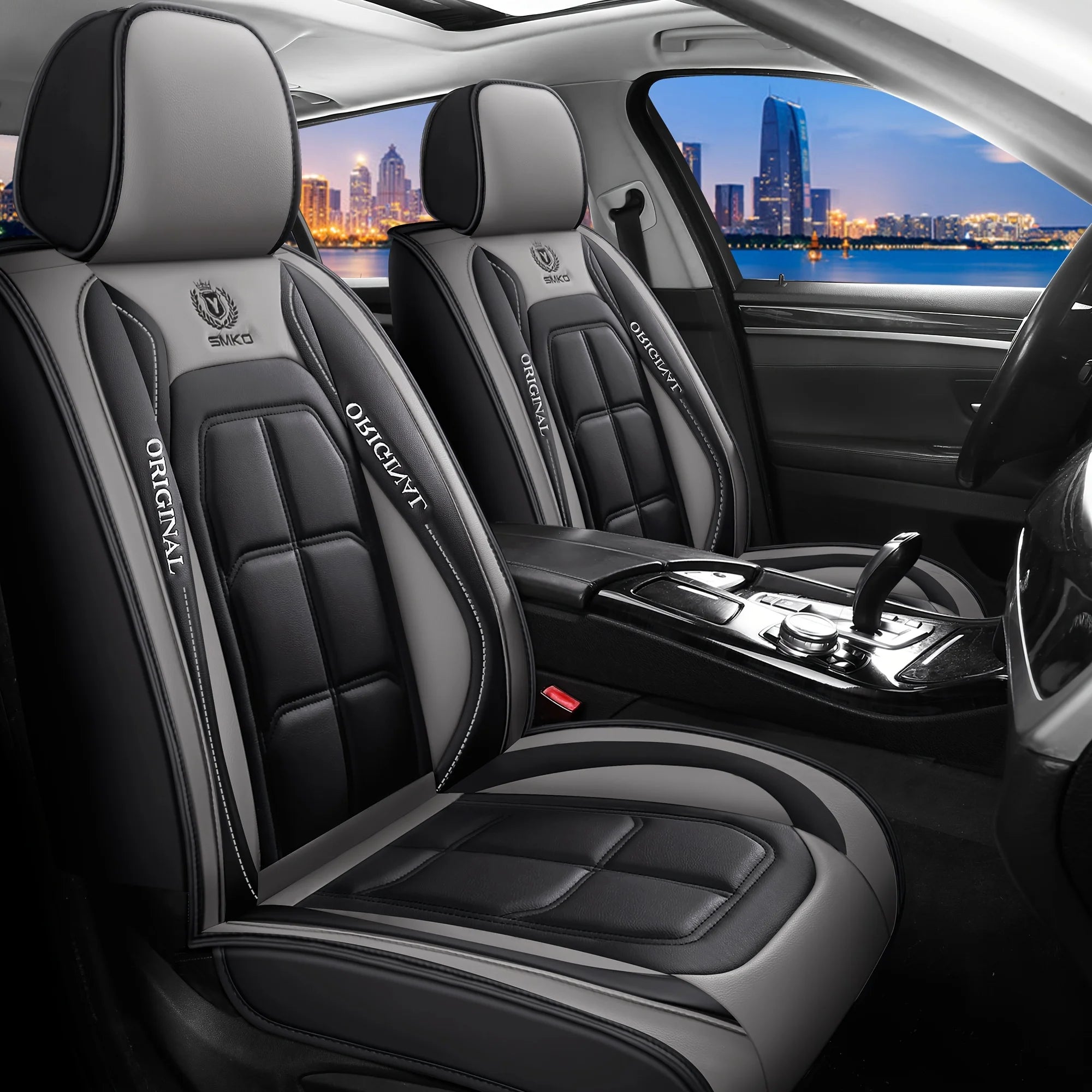 1/2PCS Universal PU Leather Set Car Seat Covers Full Surround Protection Easy Installation & Maintenance Front Car Seat Covers