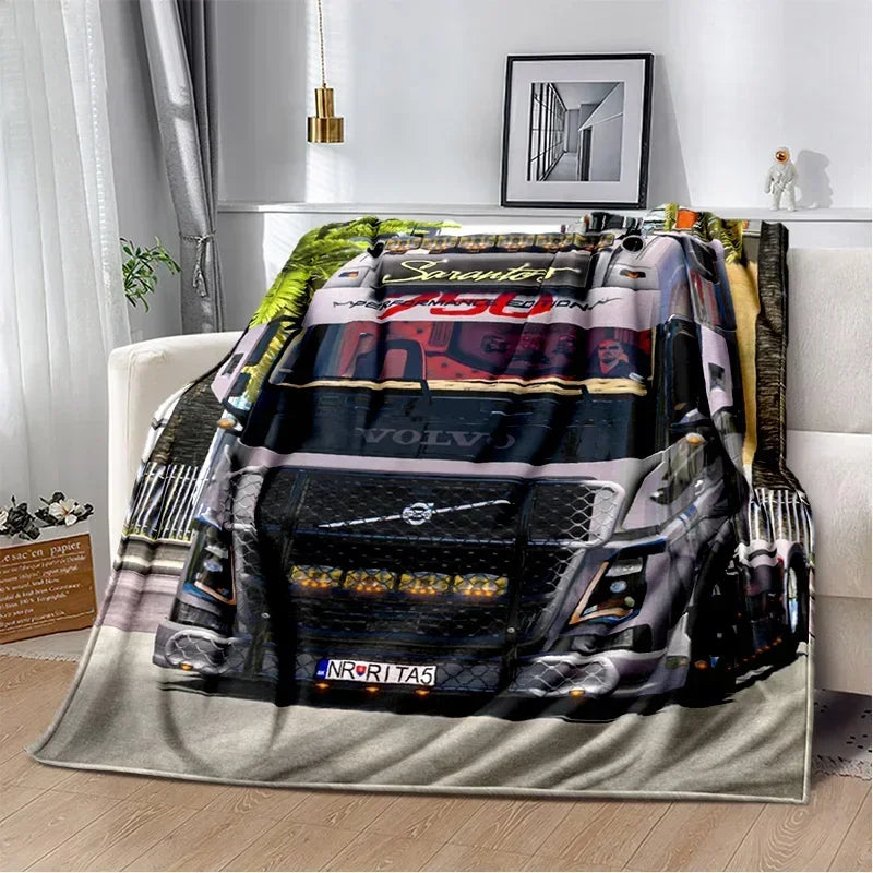 JY01HD Volvo Truck Lorry 3D Printing Soft Flannel Blankets,Throw Blanket Comfortable Blanket for Picnic Beds Sofa Home Bedroom@1