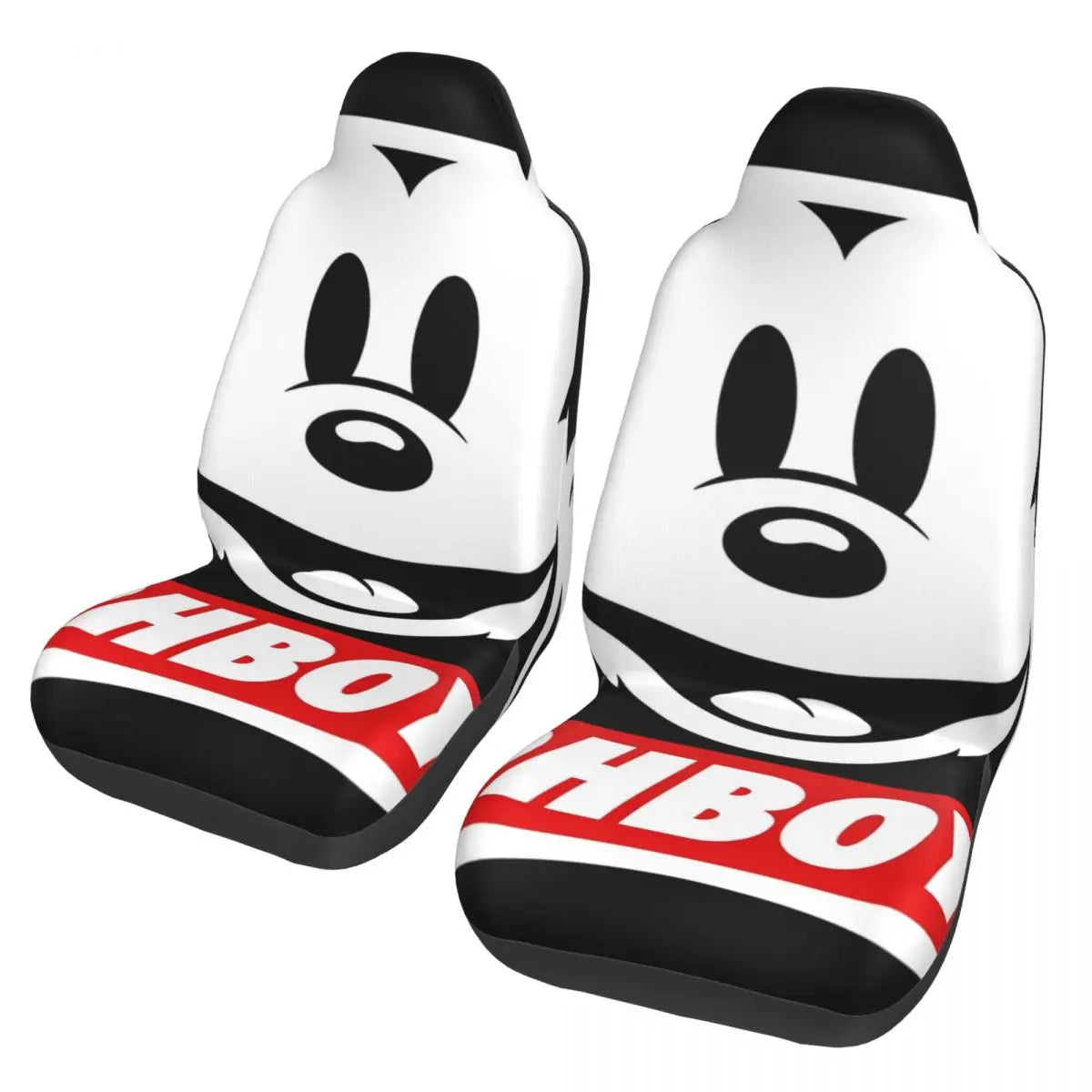 Kawaii Minnie Mouse Cartoon 2 Front Car Seat Covers for Cars Truck Sedan SUV Durable Automotive Seats Cover