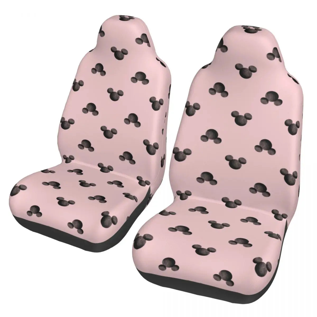 Kawaii Minnie Mouse Cartoon 2 Front Car Seat Covers for Cars Truck Sedan SUV Durable Automotive Seats Cover