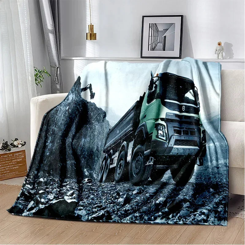 JY01HD Volvo Truck Lorry 3D Printing Soft Flannel Blankets,Throw Blanket Comfortable Blanket for Picnic Beds Sofa Home Bedroom@1