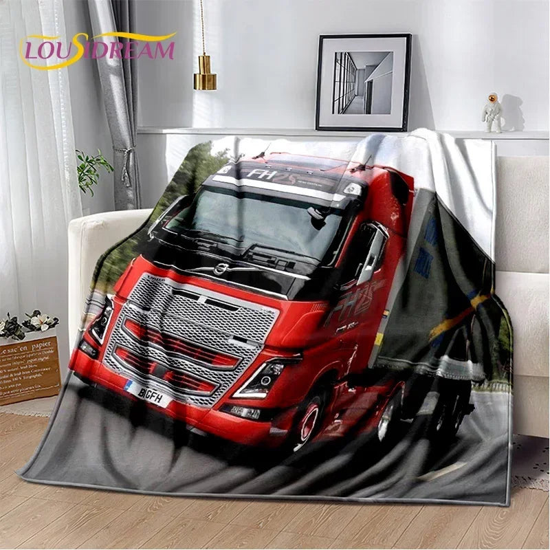 JY01HD Volvo Truck Lorry 3D Printing Soft Flannel Blankets,Throw Blanket Comfortable Blanket for Picnic Beds Sofa Home Bedroom@1